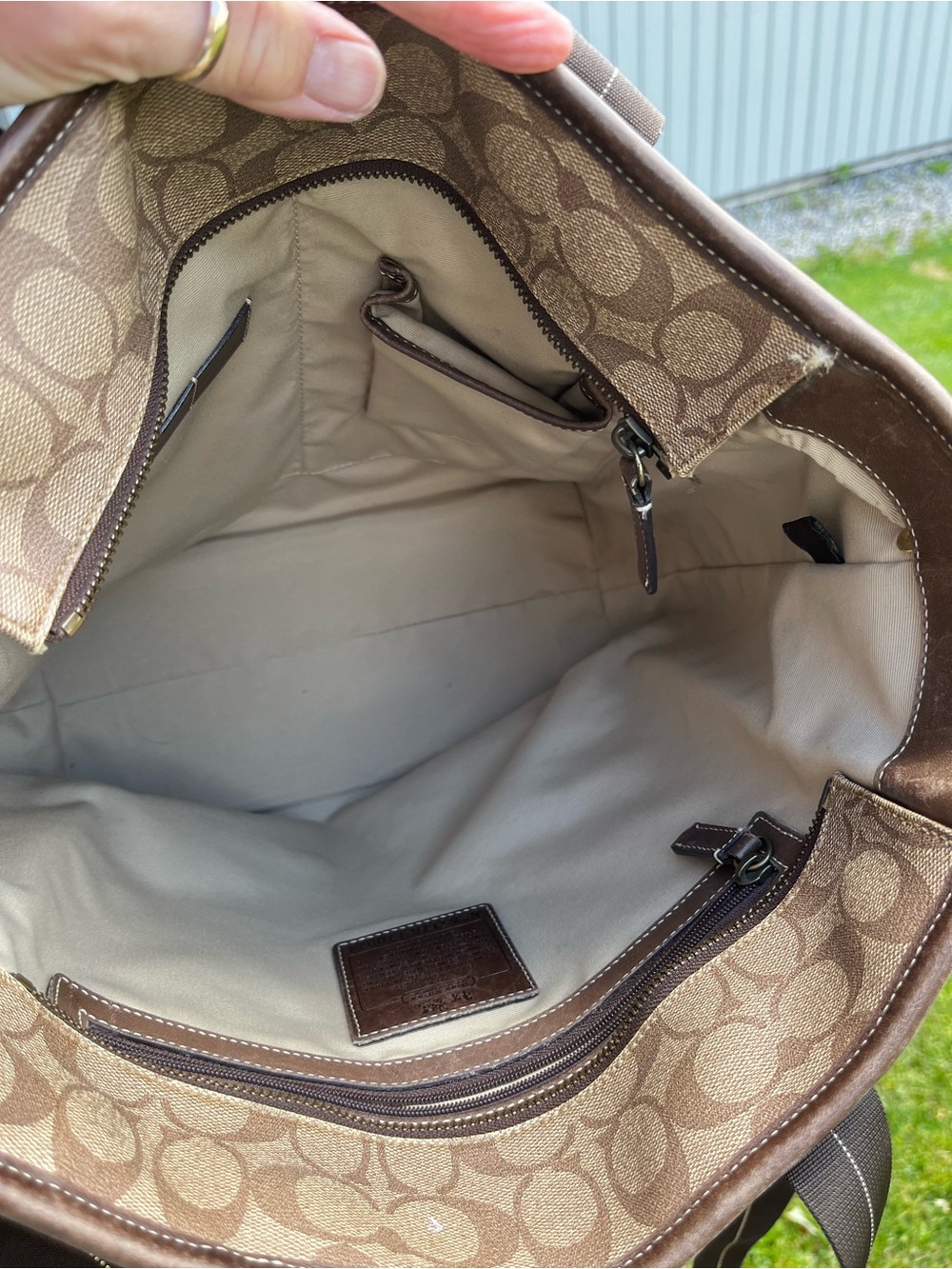 Coach Heritage Stripe Signature Tote Bag - Picture 11 of 15